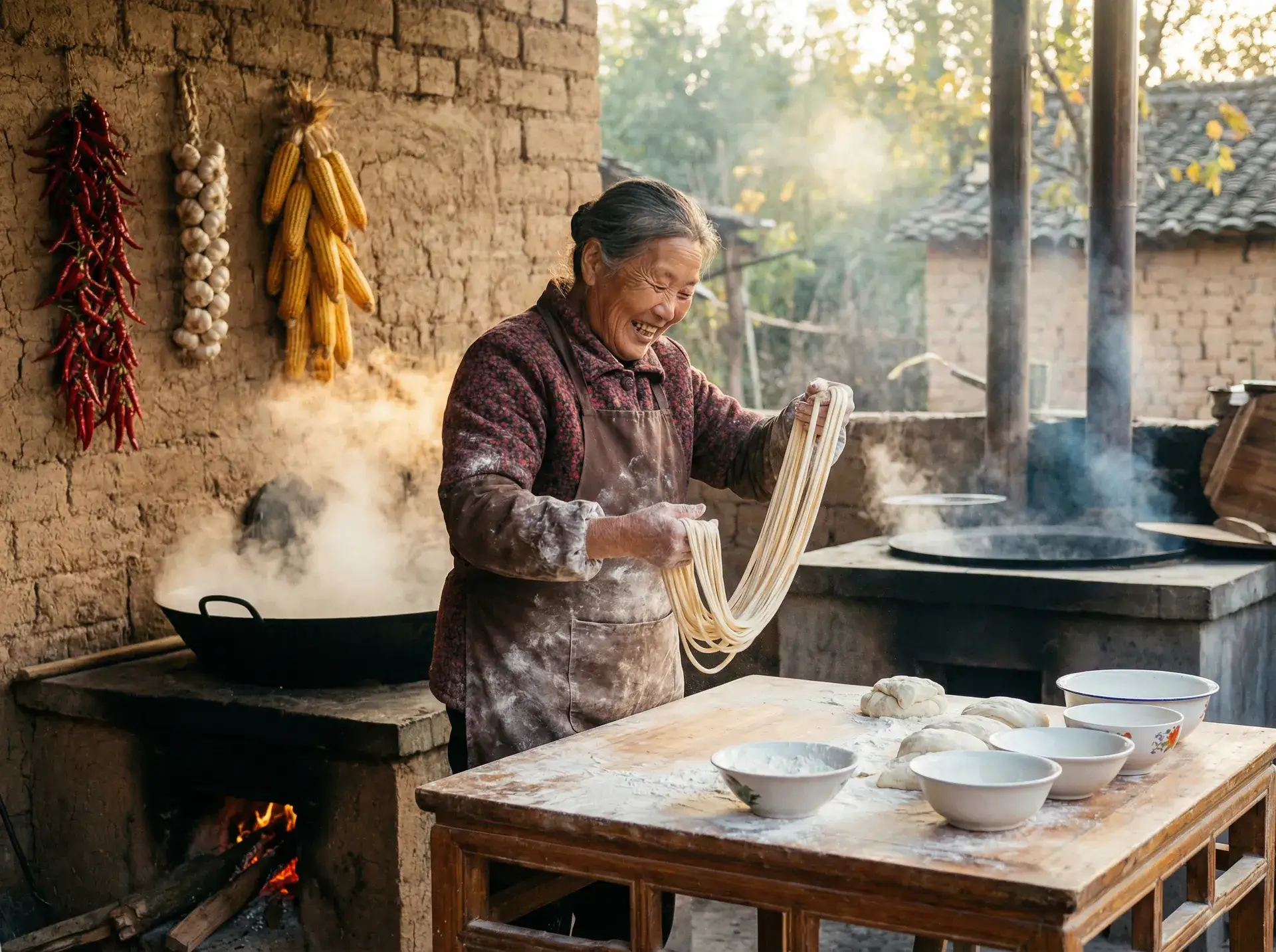 农家大嫂手擀面 - 天天酷跑坐骑哪个好 乡村美食